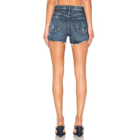 NWT Agolde Jaden high-rise cutoff denim jean shorts 31 - Picture 4 of 9